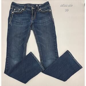Miss Me Jeans JP5014L Dark Wash Mid Rise Bootcut Stretch Denim Size 30